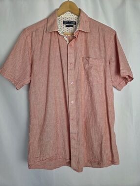 John Miller Summer Casual Button-Down Short Sleeve Cotton Linen Sport Shirt